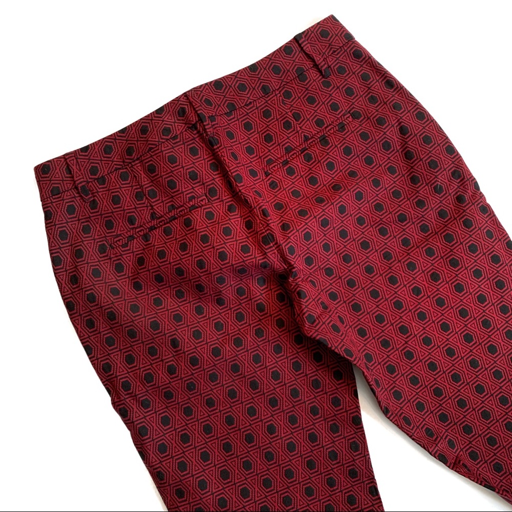 Fossil Mod Trouser Red And Black Patterned Size 6 - Picture 3 of 5